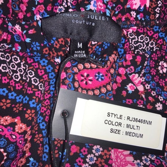 ROMEO + JULIET ROMPER Pink Black Paisley Strapless Shorts New NEW Medium M USA - Picture 5 of 12